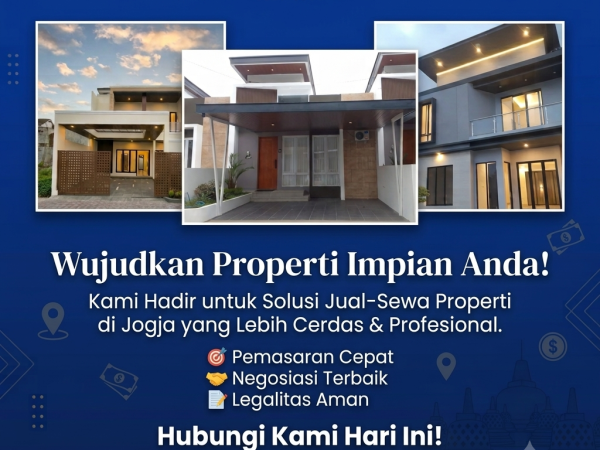 Tampak depan rumah modern 3 kamar tidur di Maguwo Yogyakarta